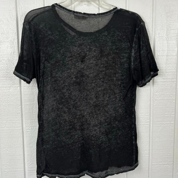 Hollister Women MTV Short Sleeve Graphic Distressed Slub Tshirt Black Size Small - Picture 4 of 7